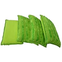Zwipes 745 Microfiber Non-Scratch Nylon Striped Sponge - Pack of 4