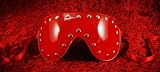 Carneval - Original handmade Venetian mask - Blind Leather red Erotic Line