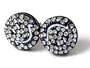 ICED Dark Black Smiley Face Stud/Post Earrings