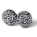 ICED Dark Black Smiley Face Stud/Post Earrings