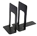 image and picture of Officemate Bookends, 9 Inches, Non-Skid Base, Black, Pair (93051)