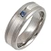 Titanium & Silver TI4786-7 Sap Sapphire Ring