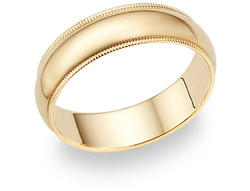 14K Gold 6mm Milligrain Wedding Band Ring 41O3erdkeVL 14K Gold 6mm Milligrain Wedding Band Ring