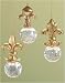 Pack of 6 The Gift Fleur-de-Lis Glitterdome Christmas Ornaments