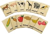 Animals & Vegetables Wooden Flash Cards