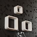 3 St&uuml;ck Wandregale Regale [CUBY] LOUNGE-CUBEN, WEISS