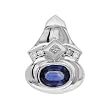14K White Gold Sapphire and Diamond Pendant