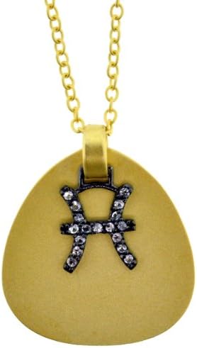 SKU Sterling Silver Gold Plated PISCES Horoscope / Astrology Necklace