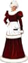 Elegant Mrs Santa Long Velvet Dress with Apron and Plush Trim