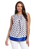 Jones New York Womens Plus-Size Pleat Neck Blouse