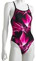Speedo Women's Race Xtra Life Lycra Sparkler Overall Print Flyback One Piece Swimsuit