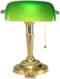 Green Glass Shade Bankers Lamp