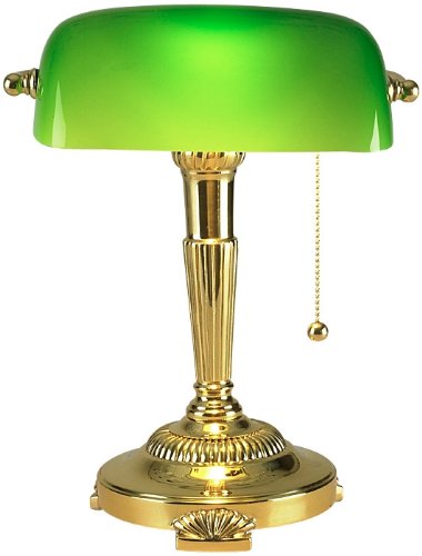 Green Glass Shade Bankers Lamp