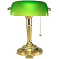 Green Glass Shade Bankers Lamp
