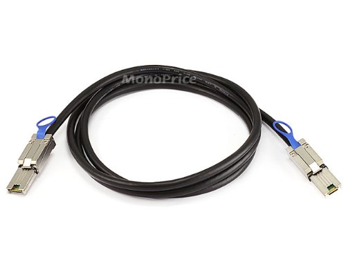 Monoprice Data Cable - 2 Meter - Black | 28AWG External Mini SAS 26-pin (SFF-8088) Male to Mini SAS 26-pin (SFF-8088) Male Cable