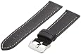 Hadley-Roma Men`s MSM906RA-220 22-mm Black Genuine Leather Watch Strap