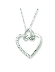 Silver CZ Friendship Promises 18in Necklace. Metal Weight- 4.48g.