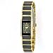 Elgin Women's EG523G Gold-tone Black Ceramic Austrian Crystal Accented Watch