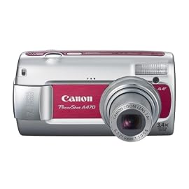 Canon PowerShot A470 7.1 MP Digital Camera with 3.4x Optical Zoom (Red)