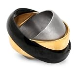 Triple Steel Mens Spinner Ring