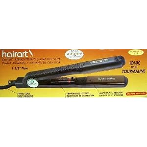 Hairart Ceramic 1 3/8 Inch Professional Straightening Flat Iron (Model: H3000)