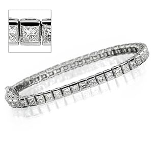 Princess-Cut Semi-Bezel Diamond Bracelet 16.8