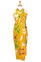 HAWAIIAN SARONG "YELLOW W/ GREEN & CARAMEL"