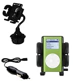 Apple iPod Mini Auto Cup Holder with Car Charger - Uses Gomadic TipExchange