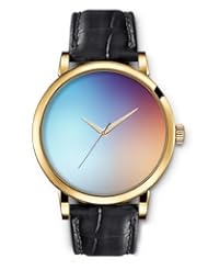 SPRAWL Aanalog Fashion Series Gold Ladies Watches of Genuine Black Leather Strap,Unique Wrist Watch for Women Girls Designed with Blurred colorful background