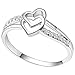Women's Fashion Heart Crystal Engagement Wedding Cz Band Eternity Cubic Zirconia Ring Silver