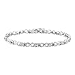 10K White Gold 1/4 ct. Alternating Black and White Diamond Heart Bracelet