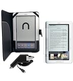 Nook Wifi 3g Ereader Black Leather Case Accessory LCD Bundle w/ Car Charger & Screen Guard