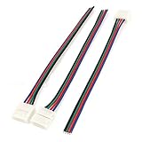 uxcell 4ピン メスコネクタ線 5050 ストリップライト 15cm プラグ ワイヤー RGB 3個