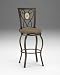 Brookside Oval Fossil Back Metal Swivel Counter Stool