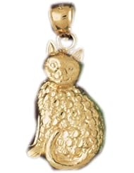 Dazzlers Solid 14k Gold Cat Charm Pendant Available in three colors from jewelsberry (weights: 3.5 grams only)