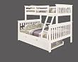 Bunk Bed Twin over Full Mission Style with Trundle in White by DONCO