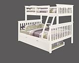 Bunk Bed Twin over Full Mission Style with Trundle in White