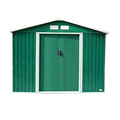 8ft X 6ft Metal Garden Storage Shed Zinc Frame - Green