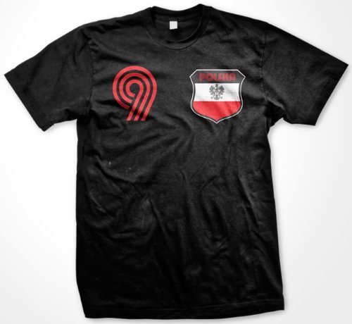 Polska Crest International Retro Soccer Mens T-shirt, Poland National Pride Mens Shirt