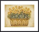 Yellow Tulips by Eva Misa 24.00X18.00 Framed with Black Metal Frame
