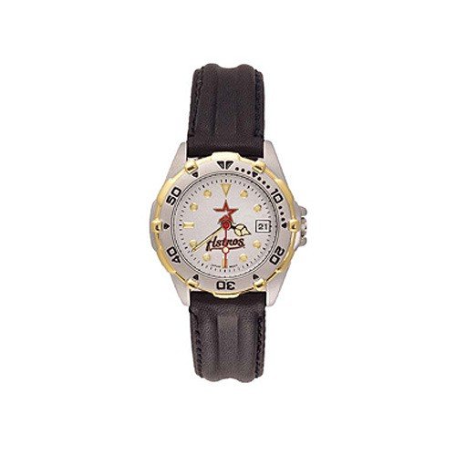 Houston Astros Ladies All-Star Watch with Black Leather Band