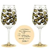 C.R. Gibson Lolita Love My Party Leopard 16-Ounce Acrylic Wine Glasses, Set of 2