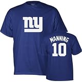 Eli Manning New York Giants Jersey Name and Number Blue T-shirt