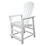 Polywood Outdoor Furniture South Beach Counter Chair, White-Recycled Plastic Materials