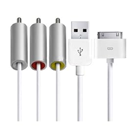 AV RCA Audio Video Cable for Apple iPod iPad 1 2 iPhone 4G 4S DG-A1208 White by digiwarehouse