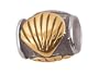 Zable(tm) Sterling Silver Gold Shell Barrel Bead / Charm