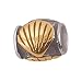 Zable(tm) Sterling Silver Gold Shell Barrel Bead / Charm