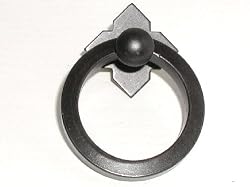 Top Knobs-Normandy Collection M638 Large Smooth Ring Pull w/backplate in Patine Black