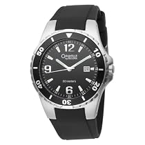 Caravelle by Bulova Men's 45B35 Rubber Strap Black Dial Watch