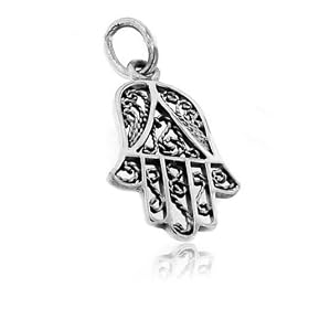 Bling Jewelry Filigree Sterling Silver Hand of Fatima Hamesh Pendant